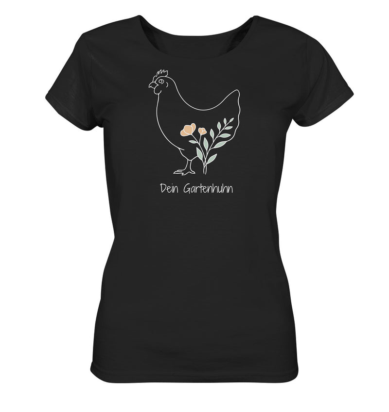 T-Shirt mit weißem Hühnermotiv – Damenschnitt