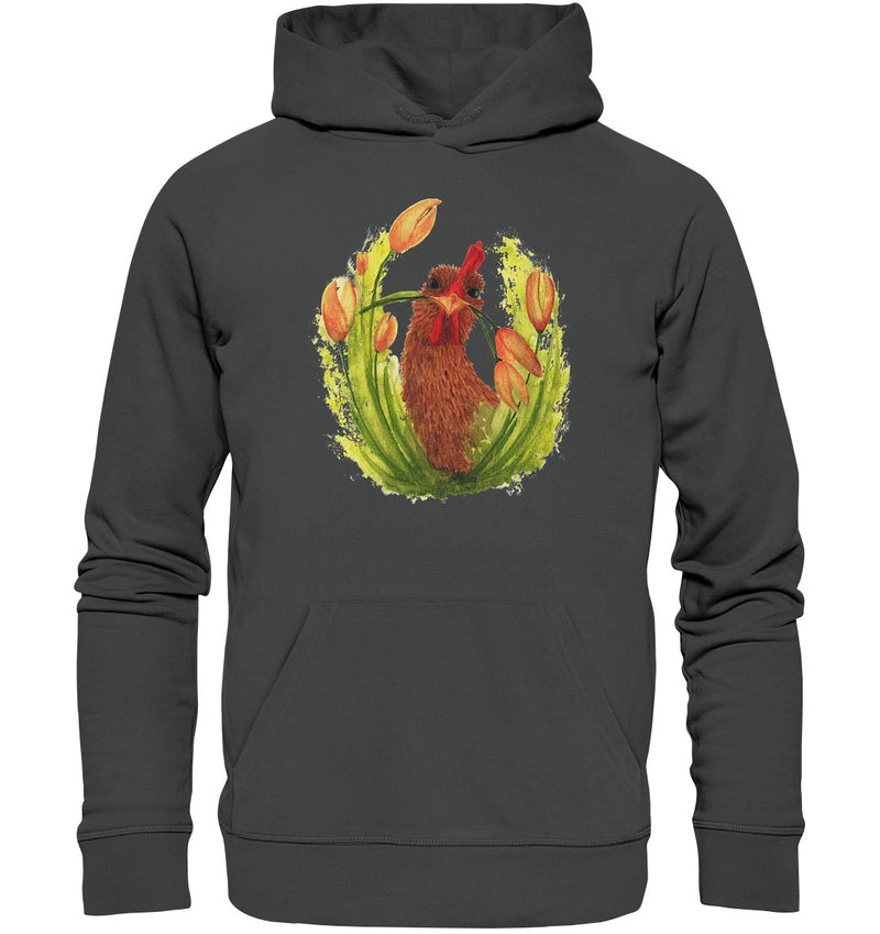 Hühner Blumenliebe - Organic Basic Hoodie