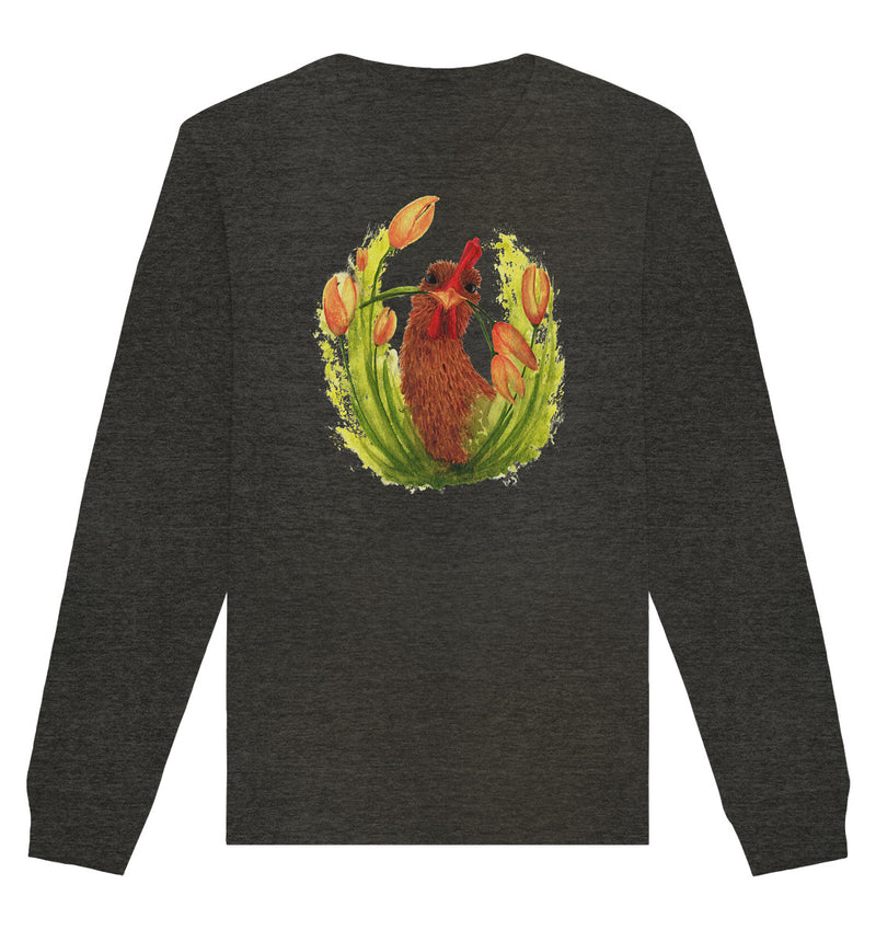 Hühner Blumenliebe - Organic Basic Unisex Sweatshirt
