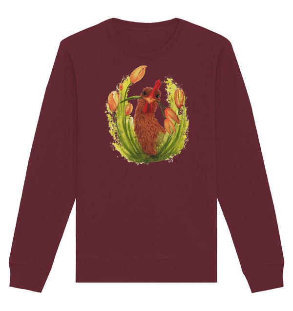 Hühner Blumenliebe - Organic Basic Unisex Sweatshirt