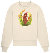 Hühner Blumenliebe - Organic Oversize Sweatshirt